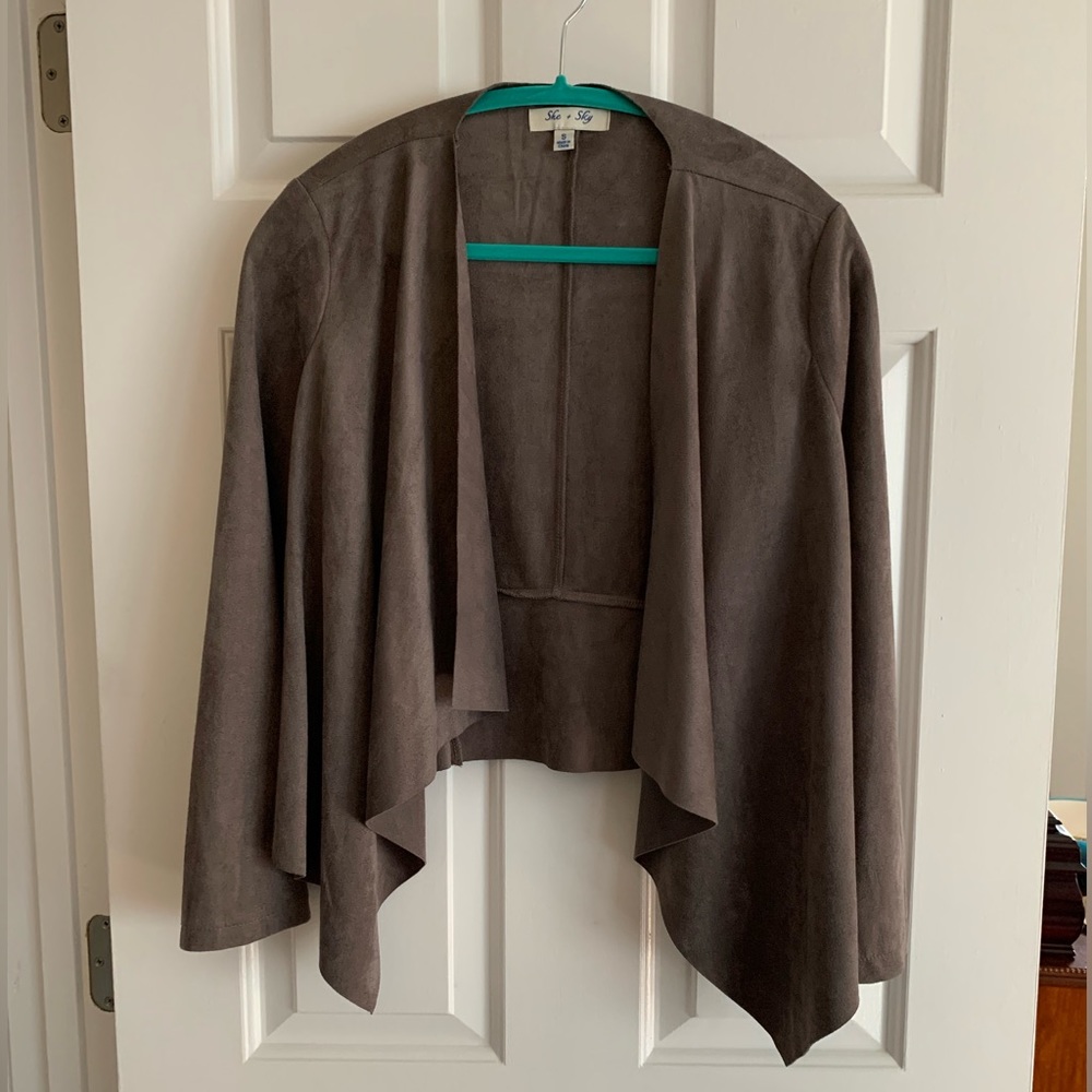 SOLD - She + Sky Taupe/Gray Suede Jacket - S